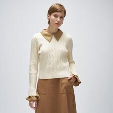 クロエンス(cloenc)の2wayバイカラーミニケーブルニット