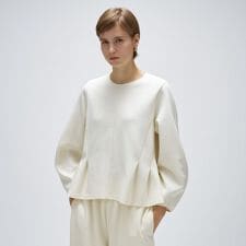 【セットアップ／マシンウォッシュ】カットジョーゼットペプラムプルオーバー