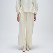 【セットアップ／マシンウォッシュ】カットジョーゼットイージーワイドパンツ