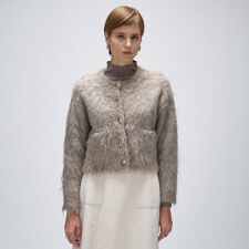 【手洗い可】ウェーヴシャギークロップドカーディガン