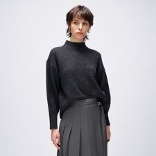 クロエンス(cloenc)の【手洗い可】ラメハイネックニットプルオーバー