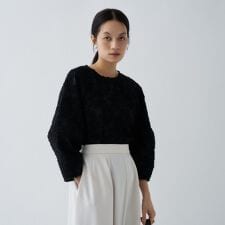 【オケージョン／手洗い可】フラワーシアージャカードブラウス