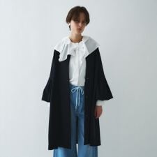 【セットアップ／オケージョン／手洗い可】フレアスリーブミドルコート