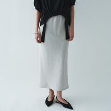 【セットアップ／接触冷感／マシンウォッシュ】リネンライクシャークスカート