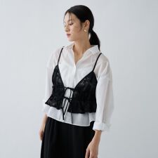 【手洗い可】シアーフラワーレースキャミソール