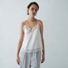 【手洗い可】サテンレースキャミソール