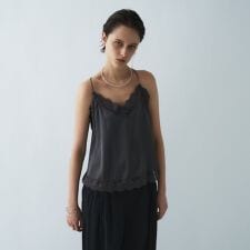 【手洗い可】サテンレースキャミソール