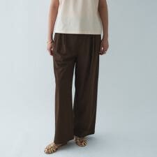 【接触冷感／UVカット／マシンウォッシュ】エアリークロスストレートパンツ