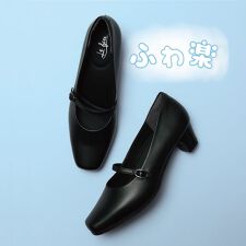 【Le son/ル ソン】牛革 カウレザーワンストラップスクエアパンプス