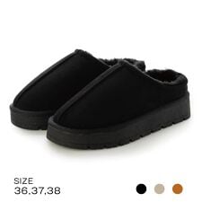 ル ソン(Le son)の【Le son/ル ソン】ムートンファー ウィンターサンダルセンターシーム厚底ミュール