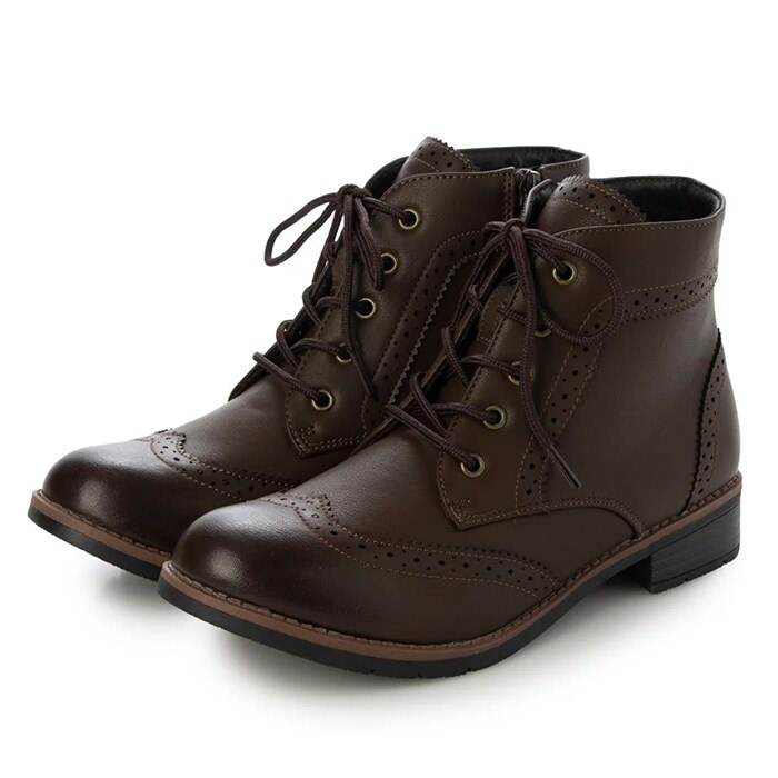 【Le son/ル ソン】メダリオンレースアップショートブーツ