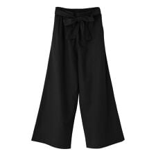 ワイドパンツ リボン付き レディース