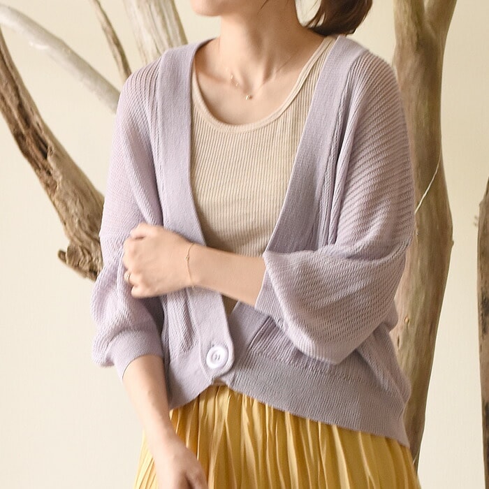 SALE M&kyoko 七部袖カーディガン