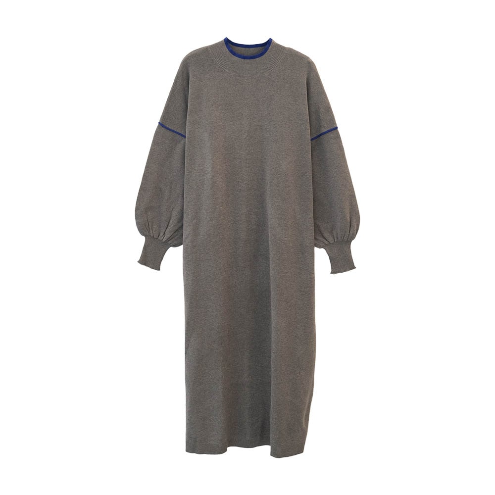1枚で決まる】ウールジャージ 配色ワンピース＜通勤／学校行事