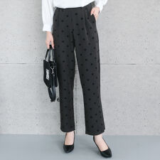 ドット柄テーパードパンツ