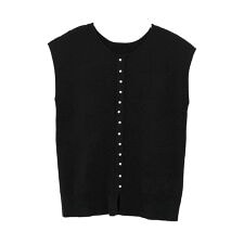 前後2wayフレンチスリーブリブニットトップス