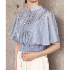 ピンタックフレア袖ブラウス