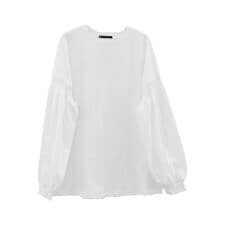 異素材MIXパフスリーブカットソー