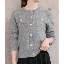 ループ編み金ボタンニットジャケット