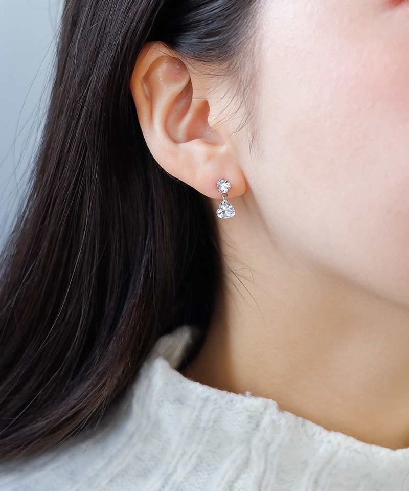 4℃10KYGピアス/2way/キュービックジルコニア/ゆらゆら可愛い♡ 2Way 結婚式 キュービックジルコニア 花びら フラワー ゆらゆら