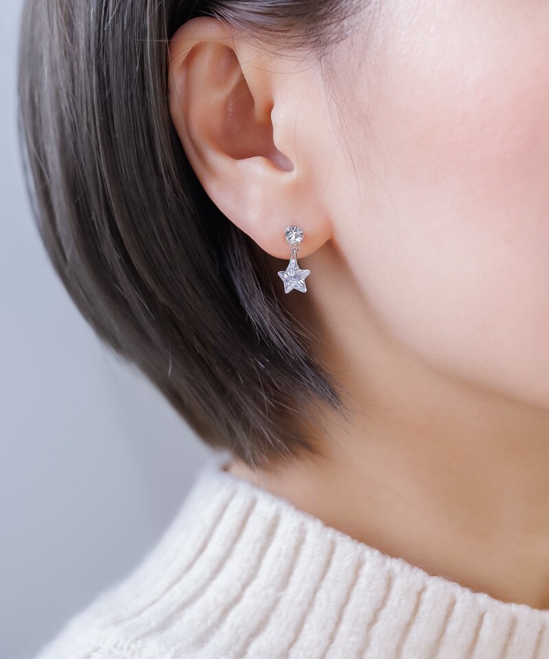 4℃10KYGピアス/2way/キュービックジルコニア/ゆらゆら可愛い♡ 2Way 結婚式 キュービックジルコニア 花びら フラワー ゆらゆら