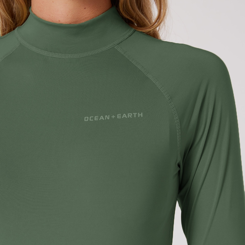 [�}���C]LADIES WAVES L/S RASH GUARD�b���f�B�[�X ���b�V���K�[�h ����/�I�[�V�����A���h�A�[�X�iOCEAN��EARTH�j Olive