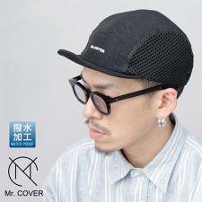ムラ染風 撥水ナイロン メッシュ切替 ジェット アンパイアキャップ 接触冷感スベリ使用