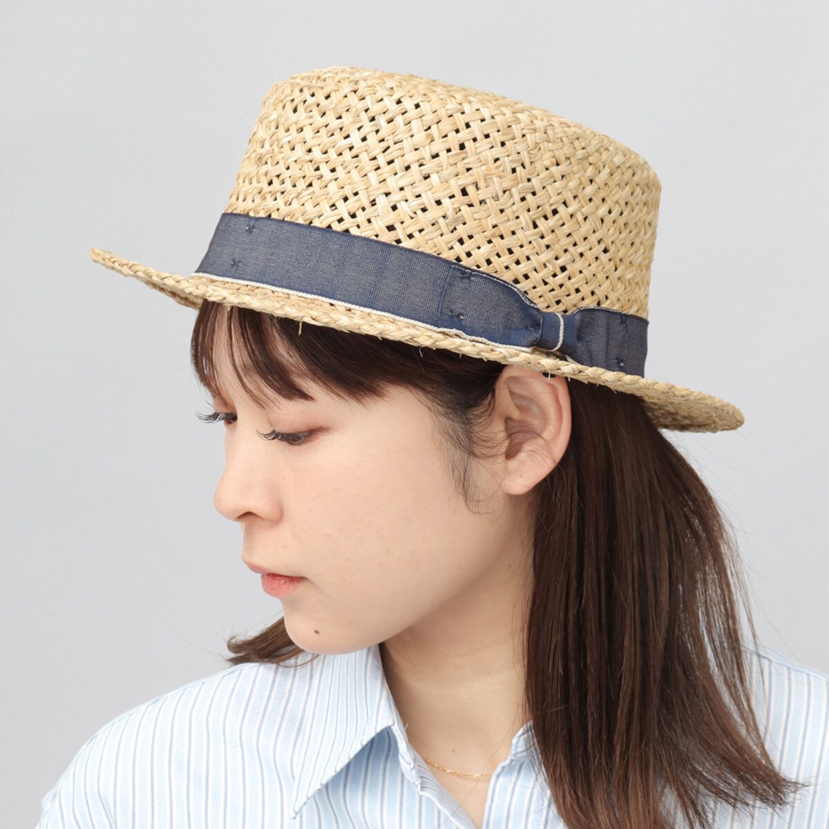 匿名 美品 ✴︎センシスタジオ カンカン帽 麦わら帽子 ストローハット 麦わら帽子 カンカン帽 メンズ レディース 帽子 ストローハット | エー