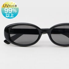 セルフレーム サングラス 太リム 横長 オーバルタイプ