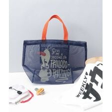 ディズニーキャラクターズ 大容量 メッシュ トートバッグ スパバッグ ベイマックス オラフ