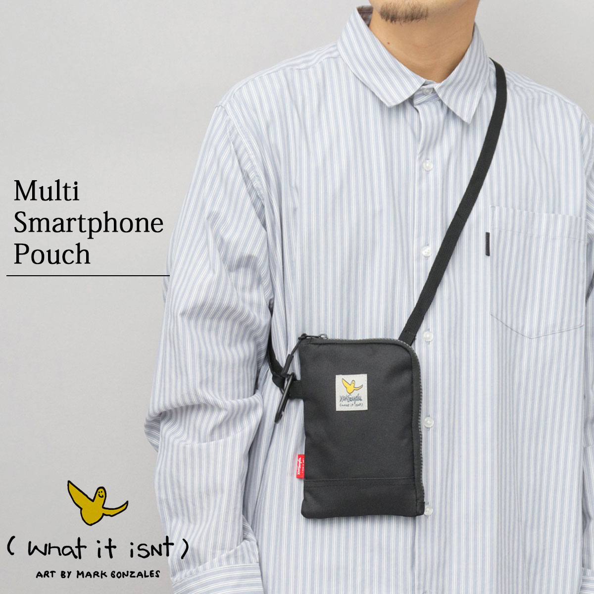 MARK GONZALES★人気★Mini Bag ポーチ ショルダー 2色 マークゴンザレス ボックスロゴ ミニショルダー バッグ メンズ