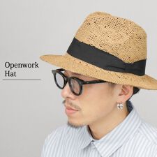 フラットミドルブリム パーパー（麦わら風） 中折れハット