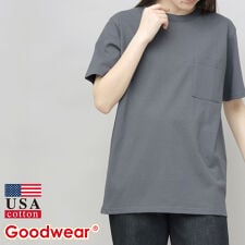 USAコットン 吸水速乾・接触冷感 袖リブ ポケット付き 半袖 Tシャツ