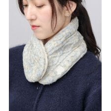 スカンジナビアンフォレスト(SCANDINAVIAN FOREST)のメランジ ケーブル編みニット コンパクト ネックウォーマー
