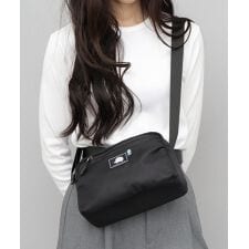 撥水 シンプル 多収納 ラウンド ミニショルダーバッグ