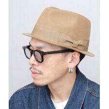 ショート フラットブリム フェルト 中折れハット