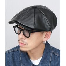 本革 ラムレザー（羊革） ビッグフォルム キャスケットハンチング