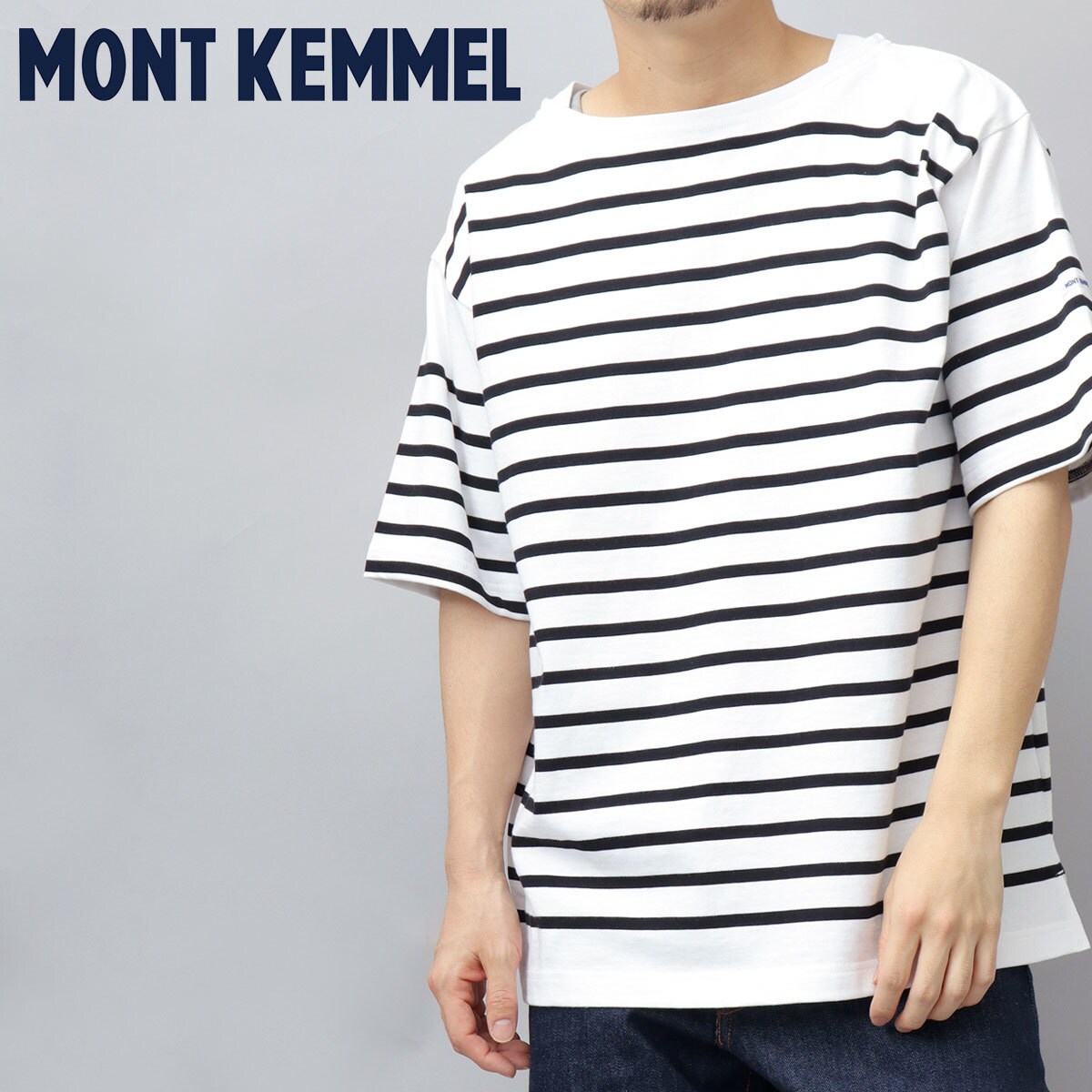 メンズ　レディース　MONT KEMMEL モンケメル　 パネルボーダー オーバーサイズ 長袖ポロシャツ　カットソー　MKL-000-233015 メンズ レディース MONT KEMMEL モンケメル パネルボーダー