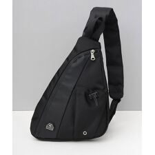 撥水ポリエステル 防水ポリウレタン切替 スリング ボディバッグ 小 メッシュポケット付き