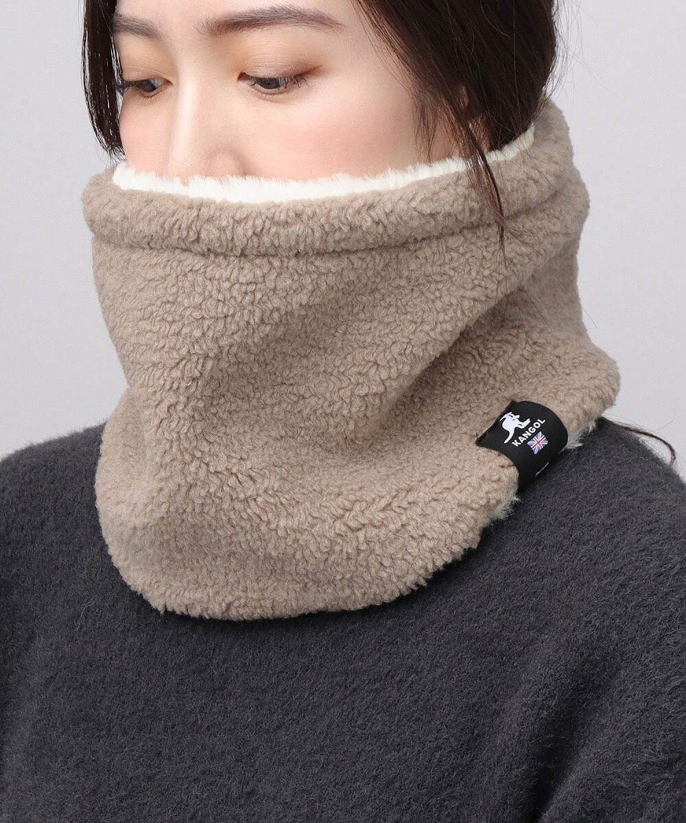 メランジ ケーブル編みニット コンパクト ネックウォーマー