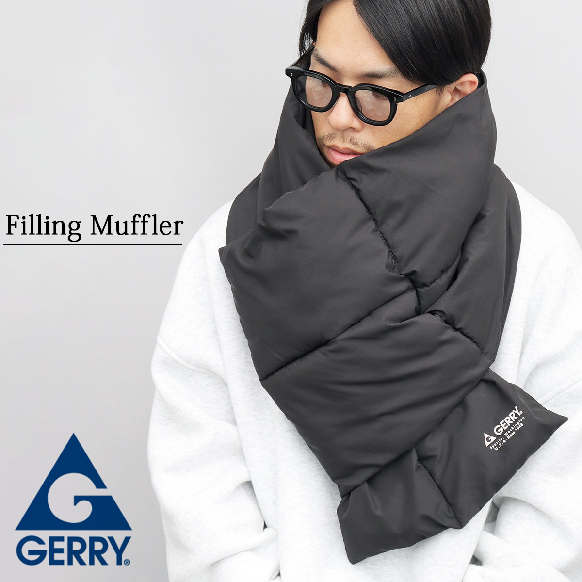 マフラー メンズ ダウンマフラー ポケット付き 中綿マフラー ショール