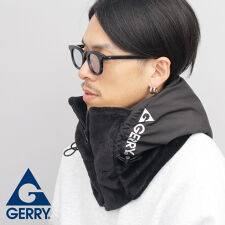ジェリー(GERRY)のフードウォーマー メンズ ネックウォーマー フード付きネックウォーマー ボア×タフタ切り替え 無地