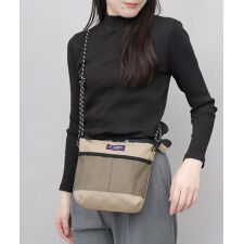 撥水加工 リサイクルポリエステル フロントメッシュポケット サコッシュ ミニショルダーバッグ