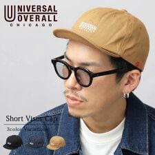 ユニバーサルオーバーオール(UNIVERSALOVERALL)のキャップ メンズ 黒 ブラック バイザーキャップ ショート アンパイアキャップ カジュアル 帽子