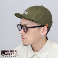 ユニバーサルオーバーオール(UNIVERSALOVERALL)のキャップ メンズ 黒 ブラック バイザーキャップ ショート アンパイアキャップ カジュアル 帽子
