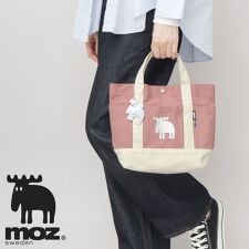 モズ(moz)のキャンバス ミニ ハンドトートバッグ エルク リフレクトチャーム付き