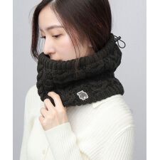 モズ(moz)の裏ボア ケーブル編み ネックウォーマー