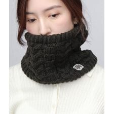 モズ(moz)の裏ボア ケーブル編み ネックウォーマー