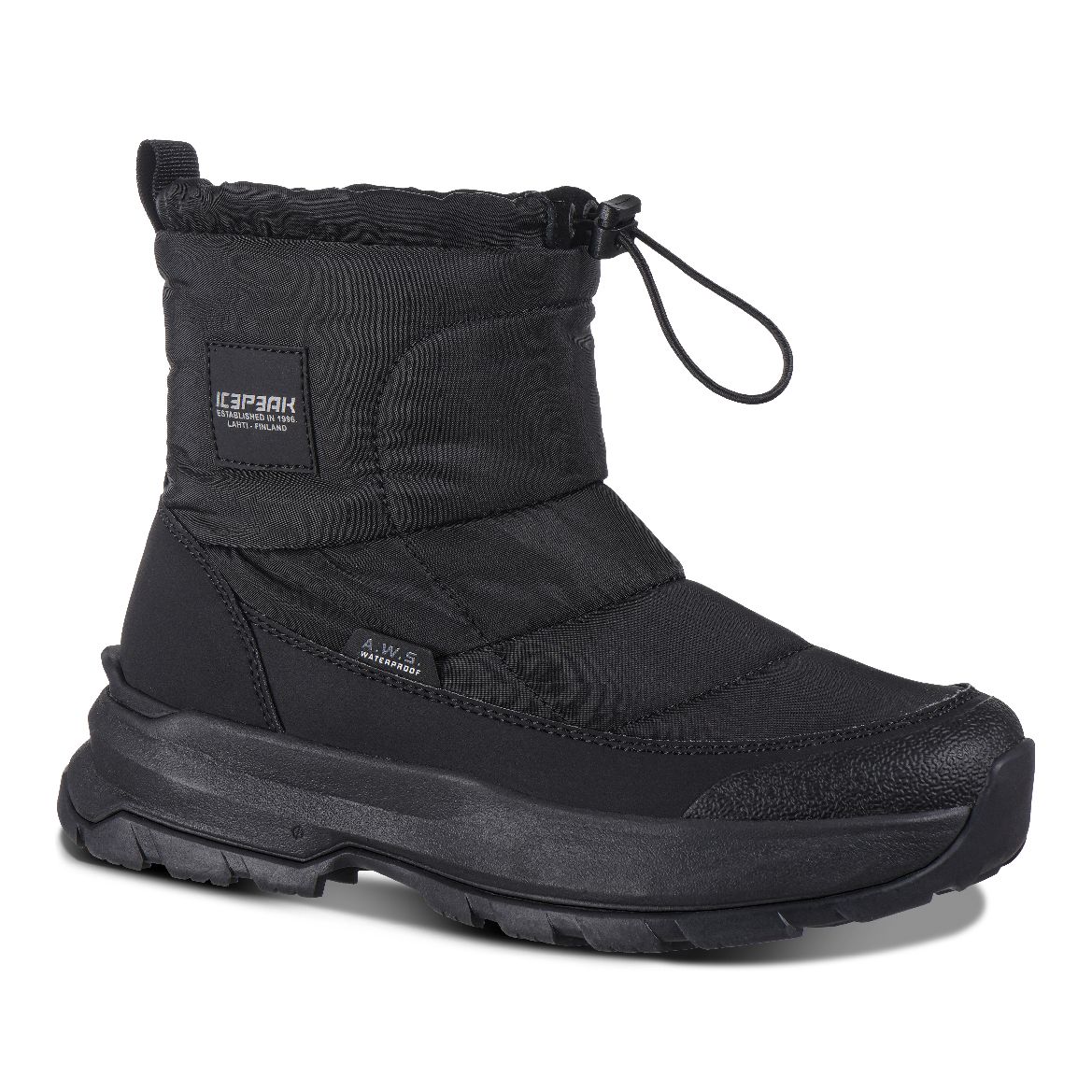 【新品未使用】ICEPEAK 28cm スノーブーツ AISSA MS ブラック 新品未使用】ICEPEAK 28cm スノーブーツ AISSA MS ブラック