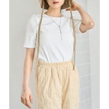★2025SS　再登場！【mil (ミル)】袖ロゴ刺繍リブトップス【無地＆ボーダー6色展開】
